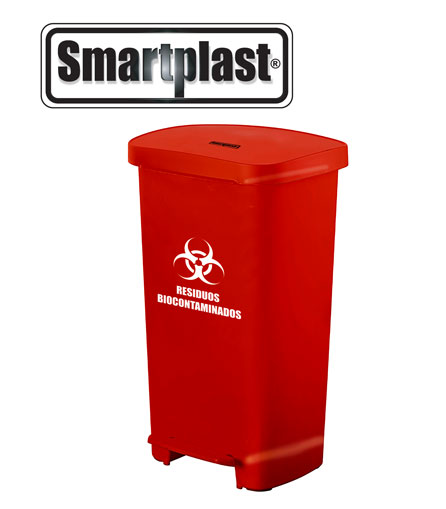 tacho de 50 litros con pedal smartplast tacho de 50 litros con pedal biocontaminados smartplast